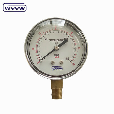 mbar inH2O نطفه های با فشار پایین فشار سنج 2.5&quot;