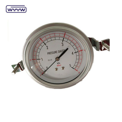 80mm Kpa Mbar Bellows Pressure Gauge Manometer فشار پایین اتصال شعاعی