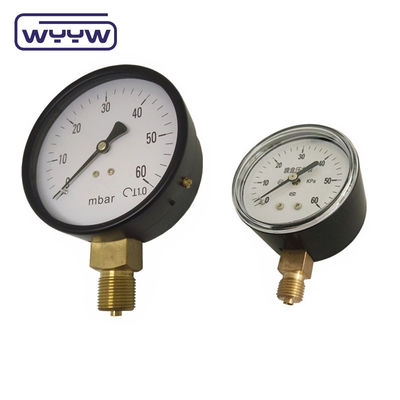 80mm Kpa Mbar Bellows Pressure Gauge Manometer فشار پایین اتصال شعاعی