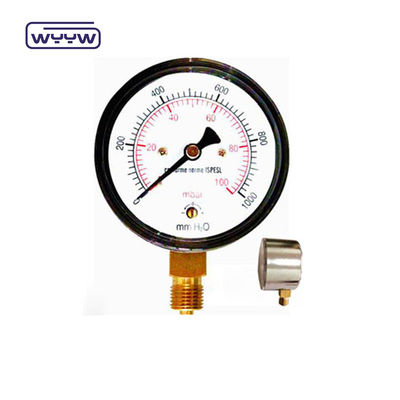 80mm Kpa Mbar Bellows Pressure Gauge Manometer فشار پایین اتصال شعاعی