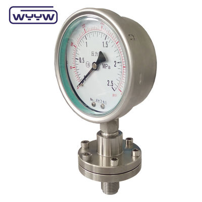 4&quot; 100mm فشار سنج دیافراگم مهر و موم صورت SS و SS داخلی