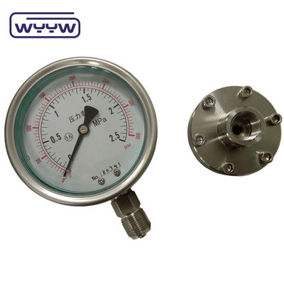 4&quot; 100mm فشار سنج دیافراگم مهر و موم صورت SS و SS داخلی