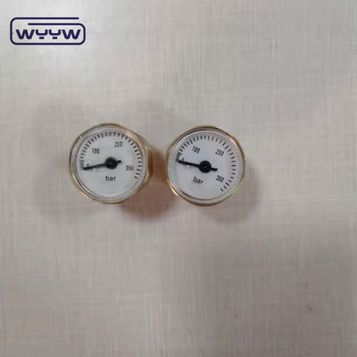 minitura فشار سنج لوله بوردون مس 28mm 315bar فشار سنج کوچک هوا برای پینتبال و PCP