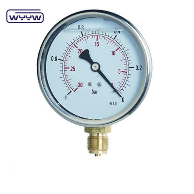 SS304 صورت ترکیب گج فشار گج جهت شعاعی -1-1bar -15-15psi 100mm پر کردن روغن