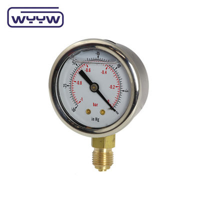 SS304 صورت ترکیب گج فشار گج جهت شعاعی -1-1bar -15-15psi 100mm پر کردن روغن