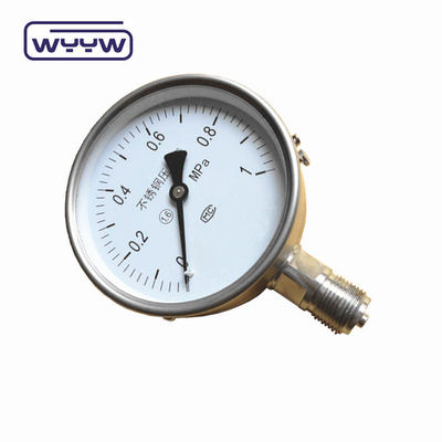 Y-100H استفاده از هیچ روغن اکسیژن 100mm دقیق بالا پایین M20X1.5 G1/2&quot; خشک تمام فولاد ضد زنگ فشار سنج