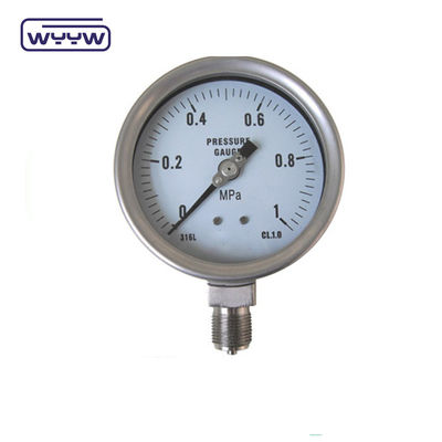1/4 &quot;Bsp 304 فولاد ضد زنگ فشار اندازه گیری اتصال پایین 60mm