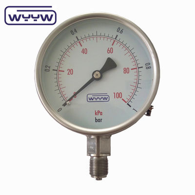 100mm SS304 Stainless Steel Pressure Gauge فشار سنج هیدرولیک فشار سنج مانومتر