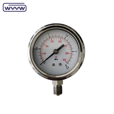 60mm Dial مایع پر فشار 250 بار مانومتر EN 837-1
