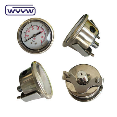 مانومتر محوری با کیفیت بالا MPa/bar/kg اتصال عقب 60mm کامل 304ss فشار سنج فولاد ضد زنگ