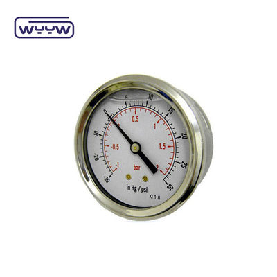 مانومتر محوری با کیفیت بالا MPa/bar/kg اتصال عقب 60mm کامل 304ss فشار سنج فولاد ضد زنگ