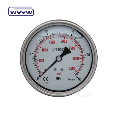 مانومتر محوری با کیفیت بالا MPa/bar/kg اتصال عقب 60mm کامل 304ss فشار سنج فولاد ضد زنگ