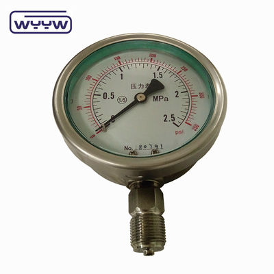 صنعت بار سفارشی psi kgf/cm2 فشار سنج ضدصدمه فولاد ضد زنگ گلیسیرین مانومتر YTN-100H