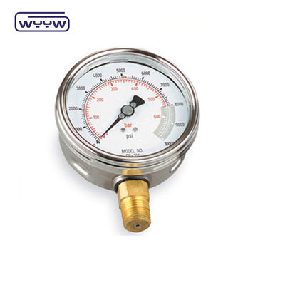 سیلیکون 4 اینچ بیزل حلقه فشار سنج 100mm دایل پایین نصب