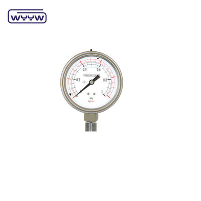 SS316 پایین 63mm مایع پر شده فشار سنج عمومی مانومتر