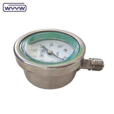 SS316 پایین 63mm مایع پر شده فشار سنج عمومی مانومتر
