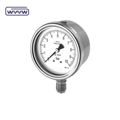 اندازه گیری فشار پر از مایع با نصب پایین استاندارد EN 837-1 YTN-100