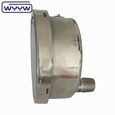 اتصال پشت 100mm فشار سنج پر شده از روغن Ss304 فولاد ضد زنگ
