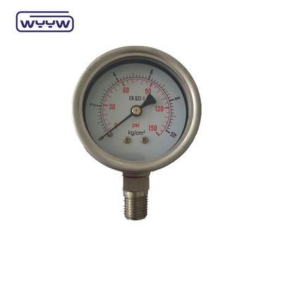 EN837-1 روغن لبه چنگال 63mm فشار سنج