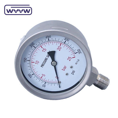 100mm تمام SS304 شیشه ایمنی فشار سنج بیونت 1 سال گارانتی