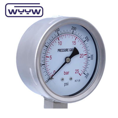 100mm تمام SS304 شیشه ایمنی فشار سنج بیونت 1 سال گارانتی