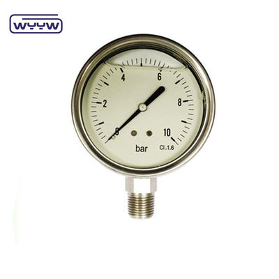 60mm SS304 مایع صنعتی پر شده از لوله U فشار سنج لوله بوردون Manometer