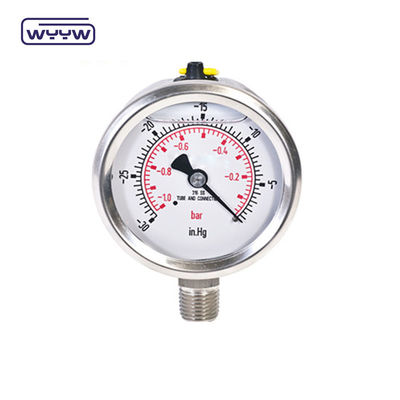 60mm SS304 مایع صنعتی پر شده از لوله U فشار سنج لوله بوردون Manometer