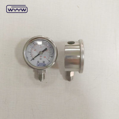 فشار سنج پر از مایع 50mm پایین 1/4&quot;Npt OEM فشار سنج