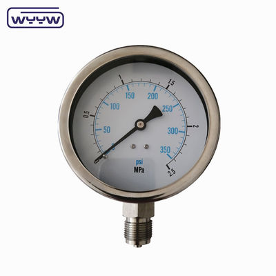 ابزار اندازه گیری فشار حرفه ای با پرکننده مایع 1/2'PT / NPT / G / M Thread Pointer Aluminium