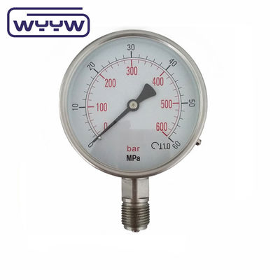 پر کردن روغن در دسترس نیست برای پر کردن روغن Stainless Steel Pressure Gauge Accuracy Class ±1.6% برای محیط های خشن
