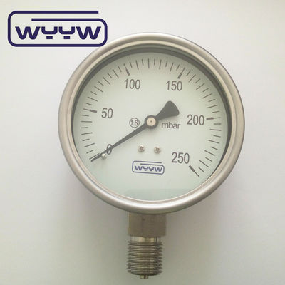 آلومینیوم سیاه نشانگر کپسول فشار سنج 100mm 1/2 اندازه اتصال برای کاربردهای سنگین
