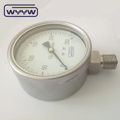 آلومینیوم سیاه نشانگر کپسول فشار سنج 100mm 1/2 اندازه اتصال برای کاربردهای سنگین