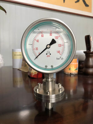 فولاد ضد زنگ گیج فشار دیافراگمی با محافظت مهر و موم دیافراگمی برای کاربردهای شیمیایی و بهداشتی