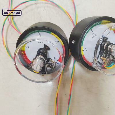 گیج فشار تماسی الکتریکی 63 میلی‌متری با اتصال پشتی و محدوده 4 مگاپاسکال برای کاربردهای صنعتی